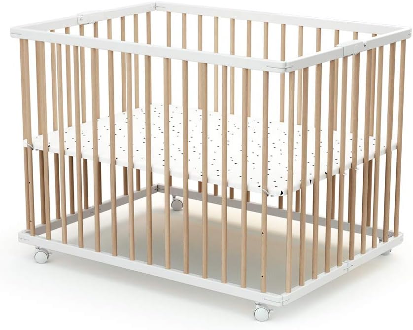 Mobilier Parc Pliant Rectangulaire Blanc Et Hetre Bebe Puericulture Beautynoir Co Uk