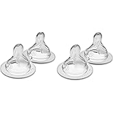 MAM Baby Bottle Nipples Fast Flow Size 3, for 4+ Month Newborn Babies, Skin Soft BPA Free Silicone, 94% Nipple Acceptance, Fits All MAM Bottles, Developed with Medical Experts, 4 Pack, Made in Europe
