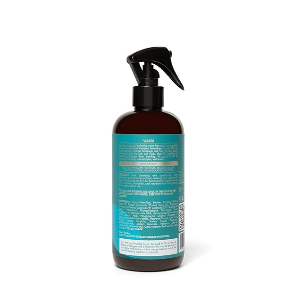 AS I AM BOND WATER – 16 OZ – WITH MORINGA, AMLA, & CERAMIDES – HAIR REPAIR TREATMENT FOR DAMAGED HAIR