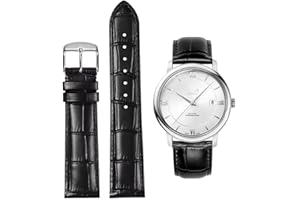 Danxancy Genuine Leather Watch Bands,Quick Release Italian Alligator Grain Calfskin Genuine Leather,Business Casual Universal Watch Strap Replacement Band Strap for Men Women