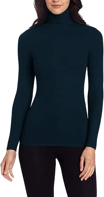 Amazon.com: Three Dots Women's Long-Sleeve Turtleneck Shirt, Rich Teal (Medium): Clothing