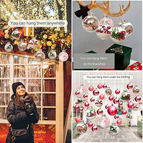 Wenosda Clear Plastic Acrylic Fillable Ball Ornament Set Holiday