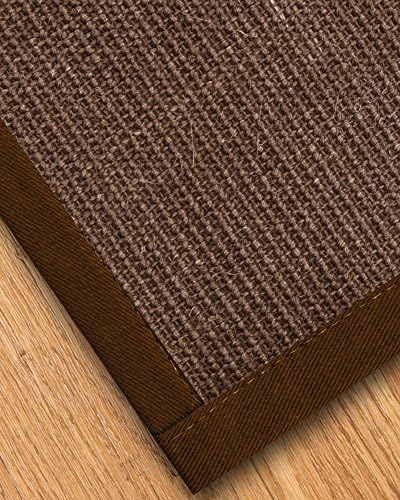 NaturalAreaRugs Linden Collection Sisal Area Rug, Handmade in USA, 100% Sisal, Non-Slip Latex Backing, Durable, Elegant, Stain Resistant, Eco/Environment-Friendly, (2 Feet x 3 Feet) Brown Border