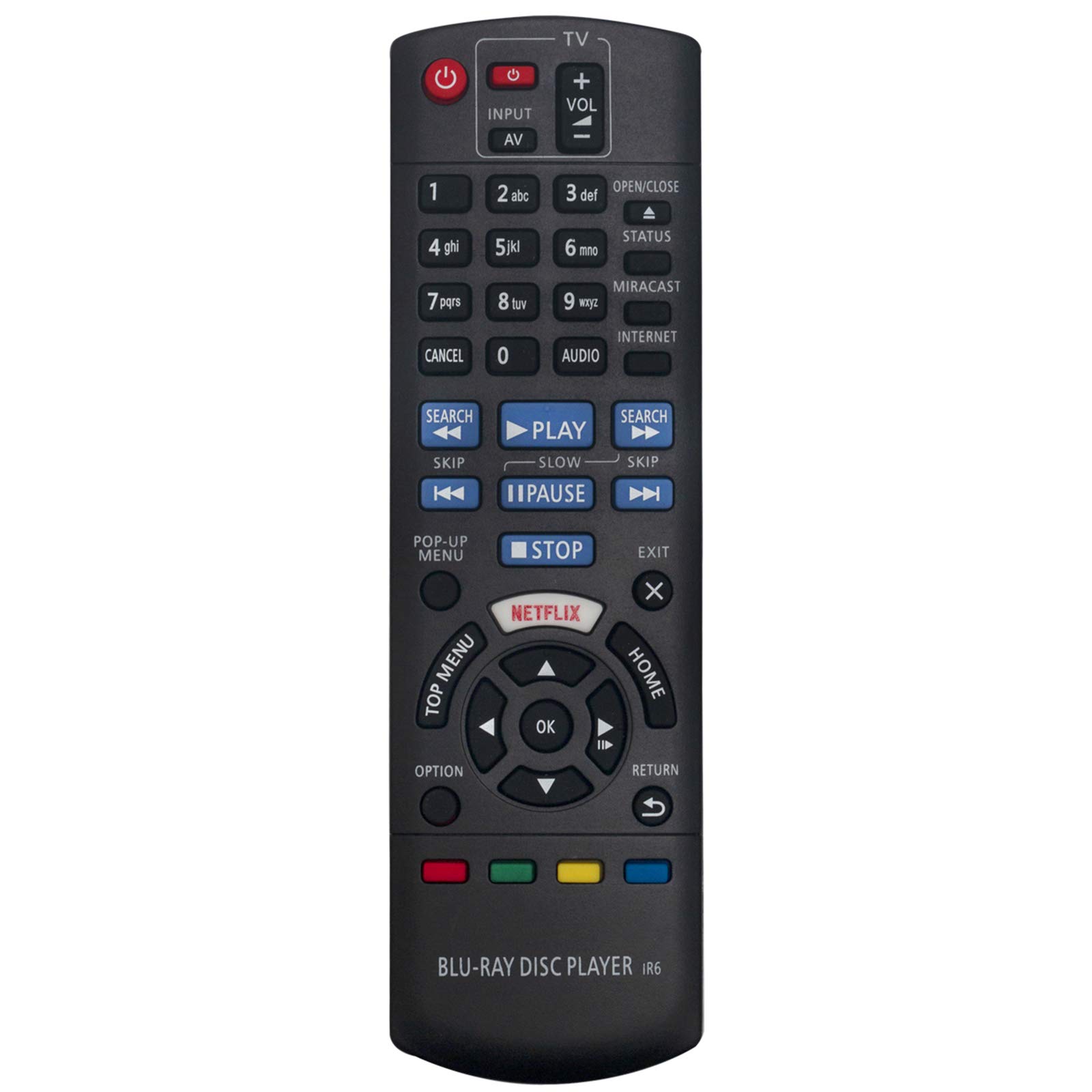VINABTY N2QAYB001031 Replacement Remote Fit for Panasonic Blu-Ray Disc Player DMP-BDT270 BDT271 DMP-BDT281 DMP-BDT280 DMP-BDT375 DMP-BDT374 DMP-BDT373 DMP-BDT371 DMP-BDT370 DMP-BDT380 BDT381