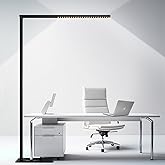 ZUIKAIG 77"LED Floor Lamp,80W Black Modern Free-Standing Lamp,8000LM Dimmable High brightness office Lamp for Reading Study Room,Living Room,Bedroom Room,Piano Room,Meeting Room 4000K Natural Daylight