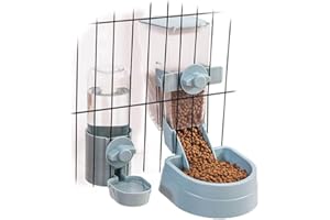 Oncpcare Rabbit Food and Water Bowl Set for Cage - Small Animal Food Dish for Rabbits, Ferrets, Cats, Birds
