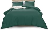 MOONLIGHT20015 Super King Duvet Cover Set Emerald Solid Microfiber 2 Pillowcases
