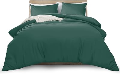 MOONLIGHT20015 Super King Duvet Cover Set Emerald Solid Microfiber 2 Pillowcases