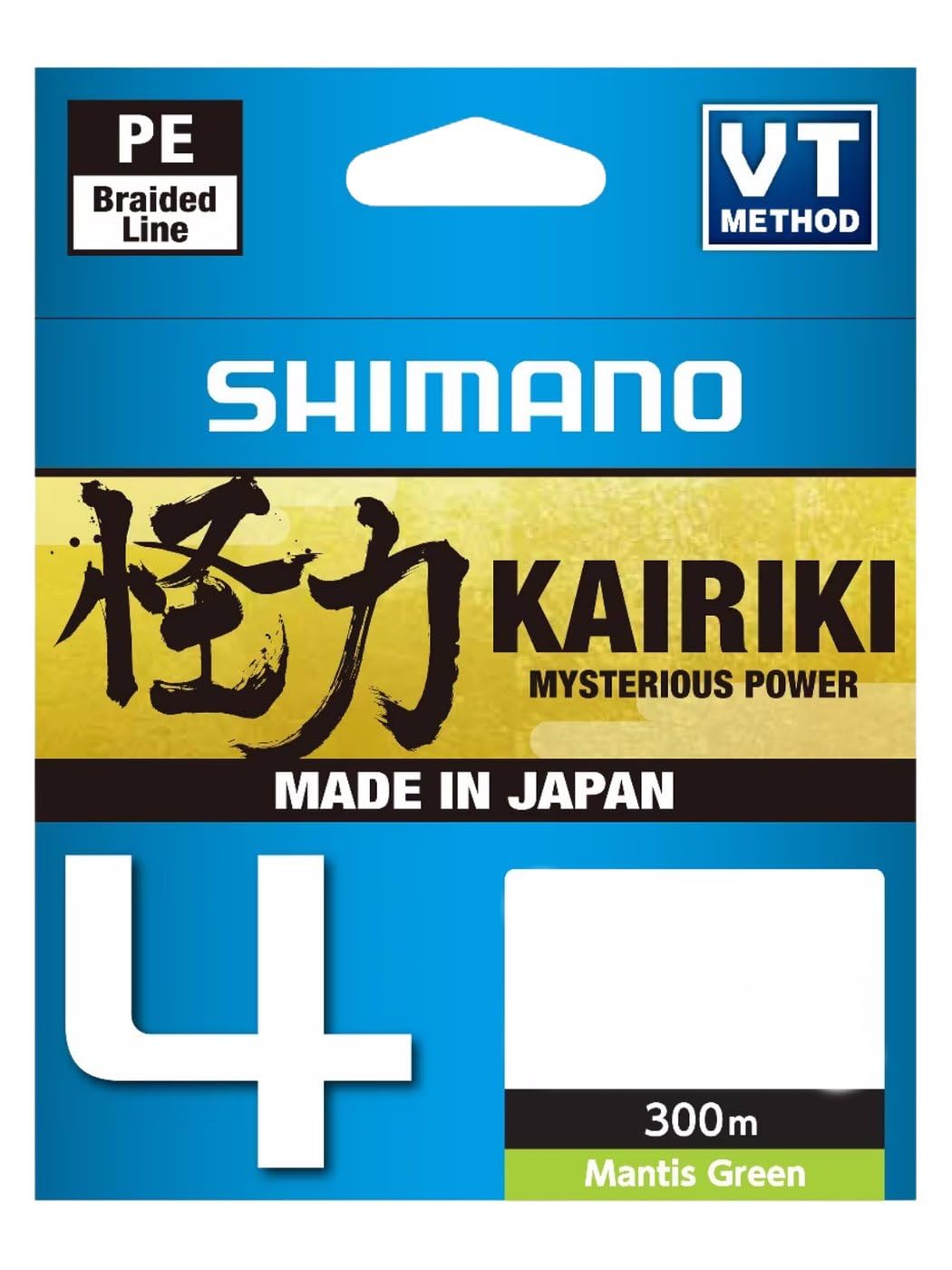 SHIMANO Tresse 4 Brins Kairiki 4 Mantis Green 300m - D.0,28mm - R.26Kg - LDM64TE4028030G