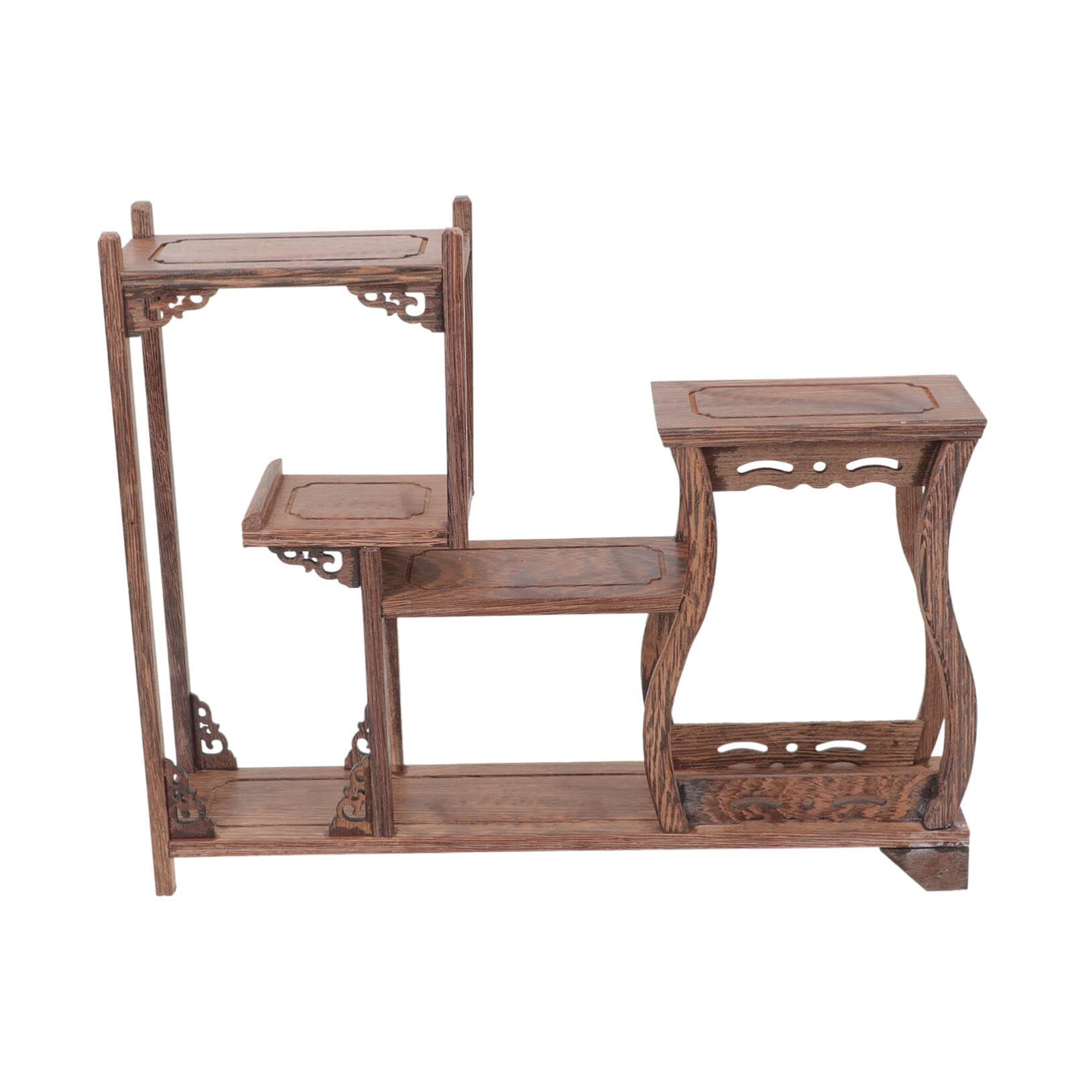 Cabilock Antique Curio Display Rack for Home Decor Plastic Material and Assorted Colour, Suitable for Tea Pot and Tea Cup Storage, Elegant Chinese Style Display Stand