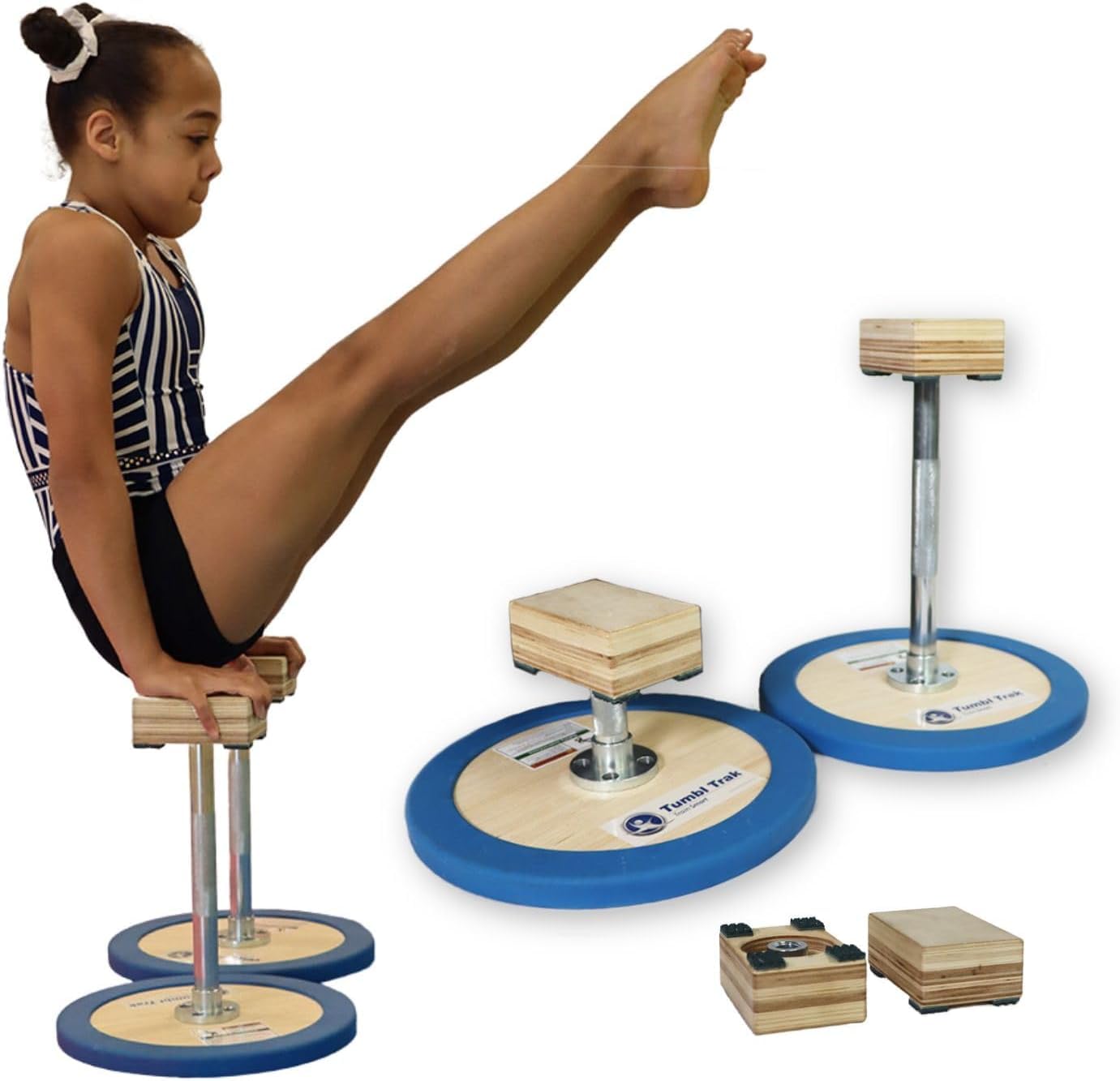 Tumbl Trak 3 In 1 Adjustable Handstand Canes - High Canes, Low Canes Yoga Blocks Gymnastics Acrobatics Contortionist Equipment For Skill Development