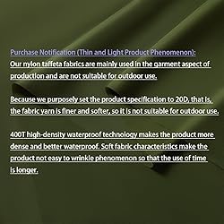 MaiMaiSuan 400T Army Green Matte Nylon Taffeta