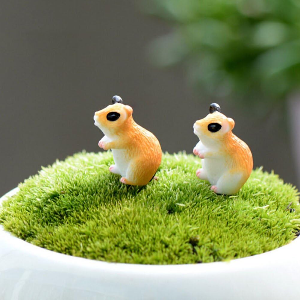 10PCS Hamsters Mouse Miniature Fairy Garden Decor Craft Micro Landscaping Decor DIY Accessories