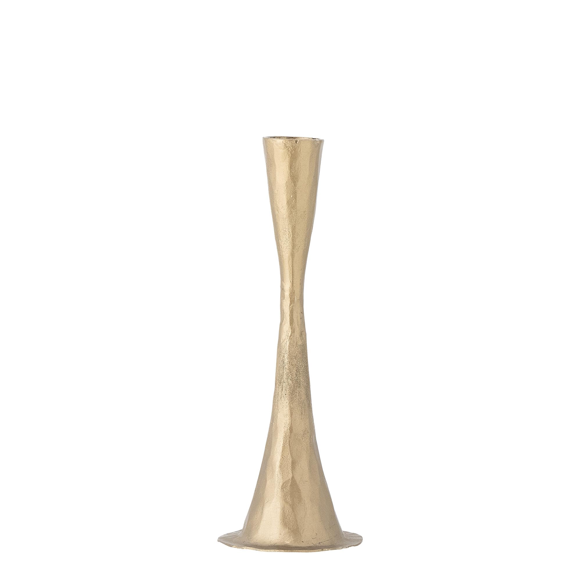 Bloomingville's Jacoba Collection: Hand-Hammered Brass Metal Candle Holder, Ideal for a Cozy Atmosphere, Perfect Decor for Living Room or Bedroom, Fits 2.2cm Candles, Dimensions D7xH20.5 cm