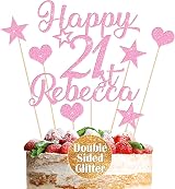 EDSG Personalised Cake Topper Multicoloured Glitter Non-Shed Double Sided 7in