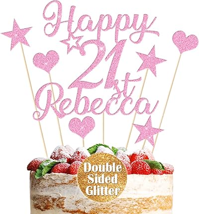 EDSG Personalised Cake Topper Multicoloured Glitter Non-Shed Double Sided 7in
