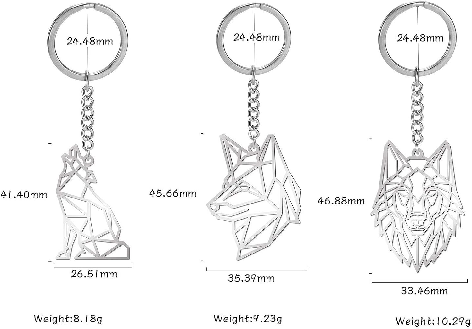 VASSAGO Stainless Steel Hollow Out Animal Keychain Backpack Car Purse Keys Accessories Purse Charm Key Ring for Men and Women (3 pcs - Image 3