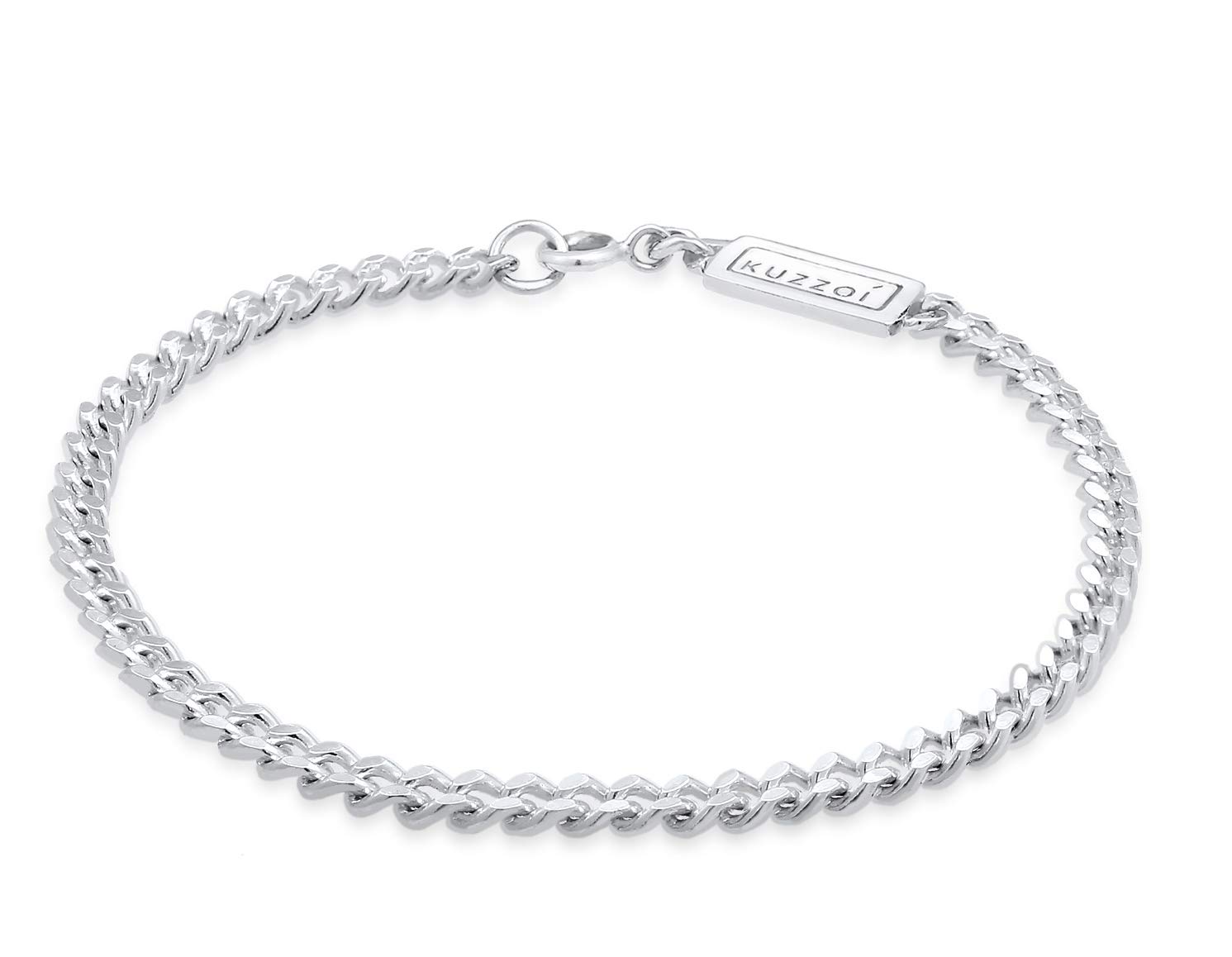 Kuzzoi Buddha Men's Sterling Silver Bracelet, Handmade with Spring Ring, 5 mm Wide, 10 g