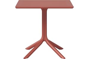 WestinTrends Playa 31.5" Square Outdoor Plastic Resin Patio Dining Table for 4, Red