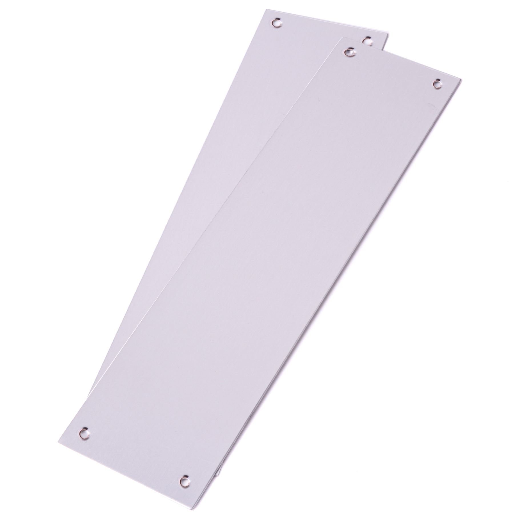 Plain Satin Aluminium Door Finger Push Plate 30cm x 7.5cm (Pack of 2)