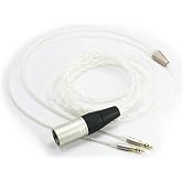 NewFantasia 4-pin XLR Balanced Cable 6N OCC Copper Single Crystal Silver Plated Cord Compatible with Hifiman Arya, Sundara, Ananda, HE400SE Headphones 2.1m/6.8ft (4-pin XLR to Dual 3.5mm Version)