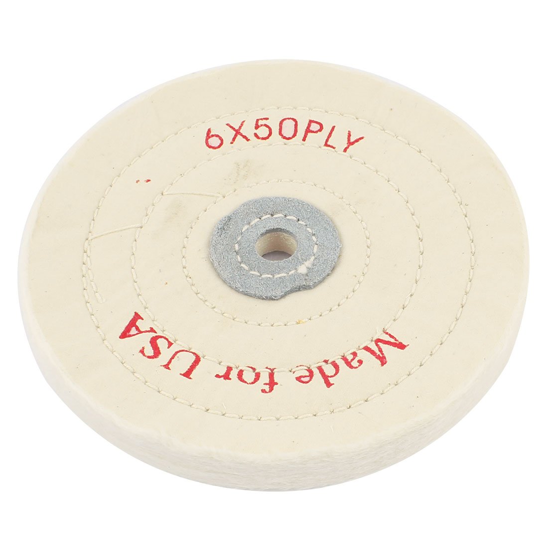 Sourcingmap Round Polish Buffing Wheel Cotton Pad 1/2 Inch x 6 Inch 50 Ply White