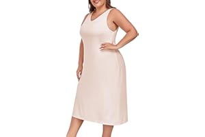 MANCYFIT Plus Size Full Slip for Women Long Slip for Under Dress Slips Tank Top Long Nightgown