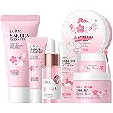 Japan Sakura Skincare Set 7PCS-Teenage Skin Care Set-Skin Care for Teens 10-12-Skincare for Girls 10-12-Teen Skin Care Kit with Cleanser,Face Cream,Mud Mask,Eye Cream (One Size, Starter Moiturizing)