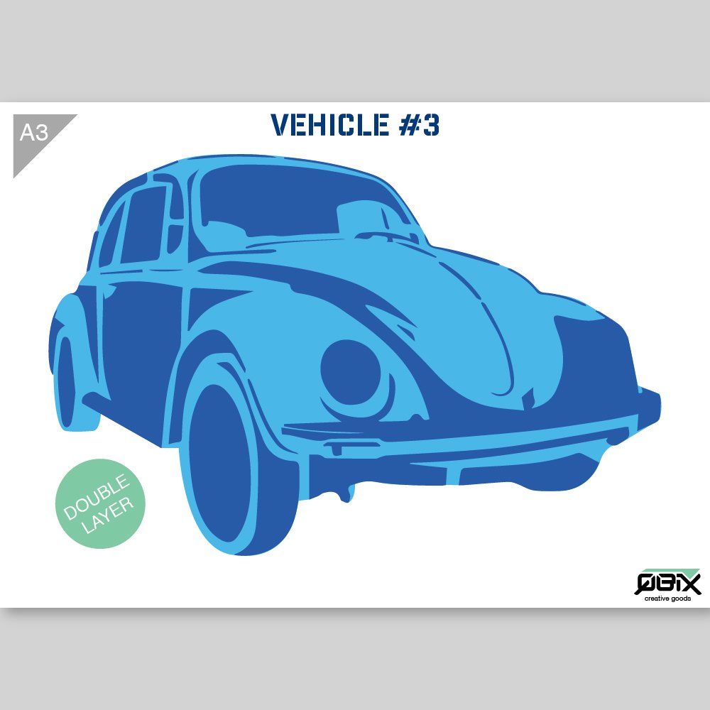 A3 2層のカードまたはプラスチック ビートルステンシル Vw 16 5 B075gjyxn9 プラスチック A3 Vehicle 3 塗装 クラフト ケーキ 窓 壁 家具ステンシル 再利用可能 子供に優しいステンシル インチ 車の幅14 2 11 7インチ エアブラシ 安価 Www