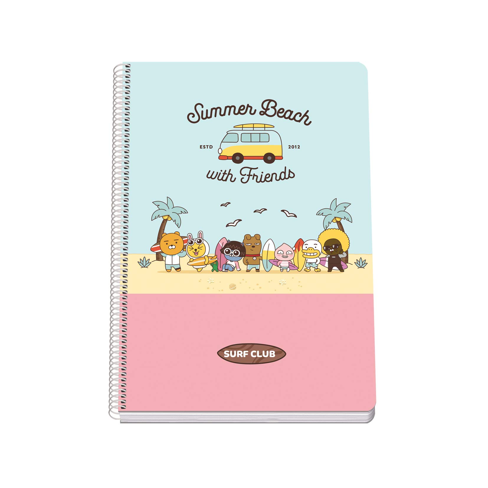 Hardcover A4 Spiral Notebook 80 sheets - Kakao Friends - Summer Beach