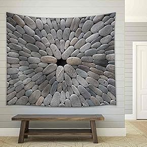 Round Stone Background - Fabric Wall Tapestry Home Decor - 51x60 inches