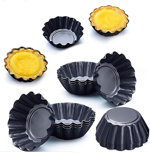 Comius Sharp Mini Tarteformen Aus Kohlenstoffstahl, 15 Stück, Antihaftbeschichtet, 6,5 Cm Ø - Wiederverwendbar, Spülmaschinenfest