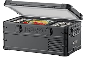 ICECO APL20 Portable Refrigerator, 21 Qts 12 Volt Fridge Freezer, Aluminum Car Fridge with SECOP Nano Compressor, Electric Cooler Powered by AC/DC or Solar, -4℉~68℉, Refrigerator for Vehicles, RV