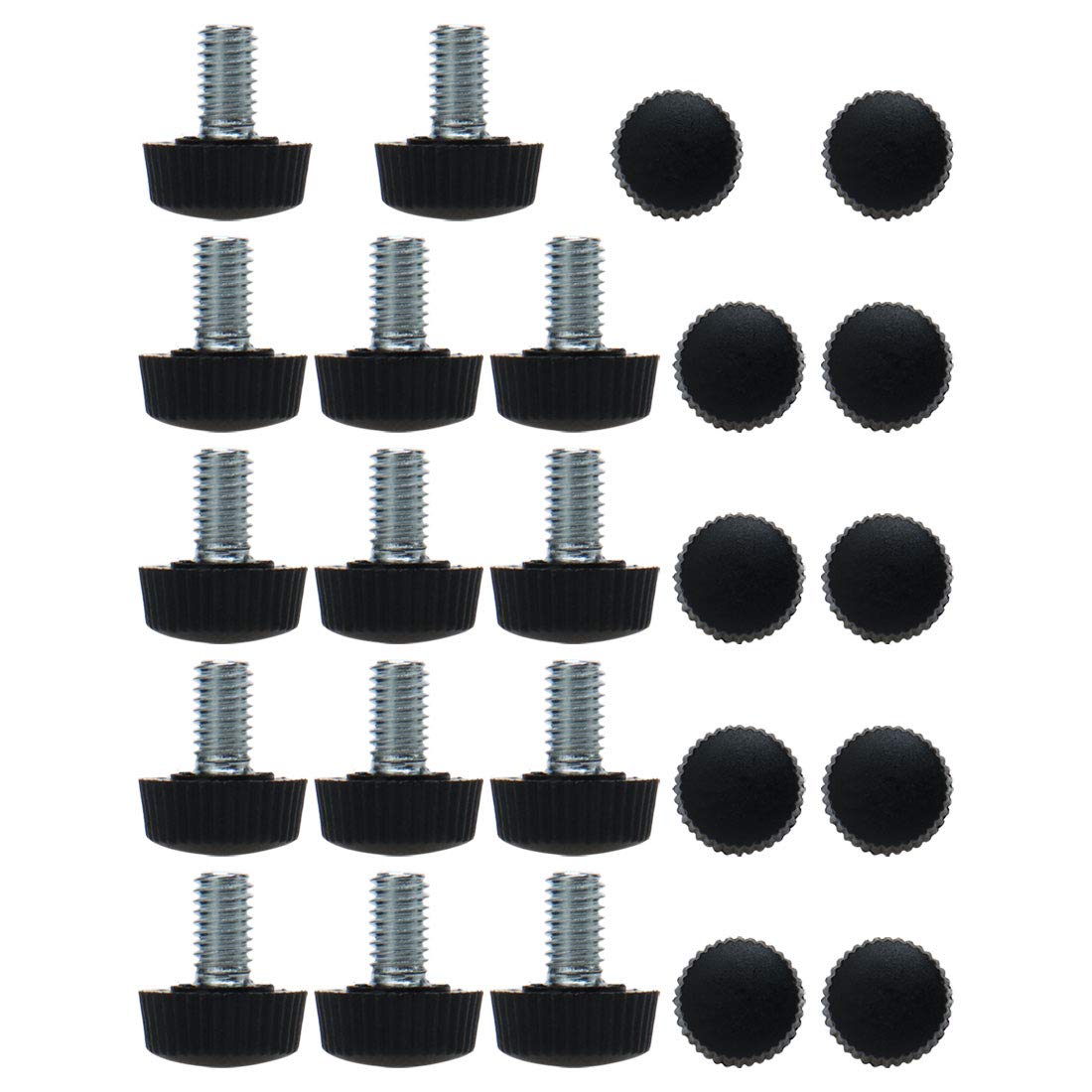 Sourcingmap M6 x 10 x 16mm Leveling Feet Adjustable Leveler Floor Protector for House Furniture Cabinet Chair Leg 24 Pack