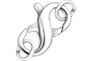 Dailyacc S925 Double Opening Lobster Clasp Sterling Silver and Gold Necklace Bracelet Extender Clasps and Closures for DIY Jewelry