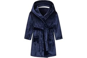 Solid Color Plush Belted 𝙍obes for Infant Kids Girls Boys Long Sleeve Soft Warm Fleece 𝐵ath𝐫obe 𝗦leepwear