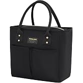 SODEER Lunch Bag for Women &amp; Men Insulated,Large Capacity Leakproof Cooler Bag with Pockets,Lunch Box for Work Picnic,Black