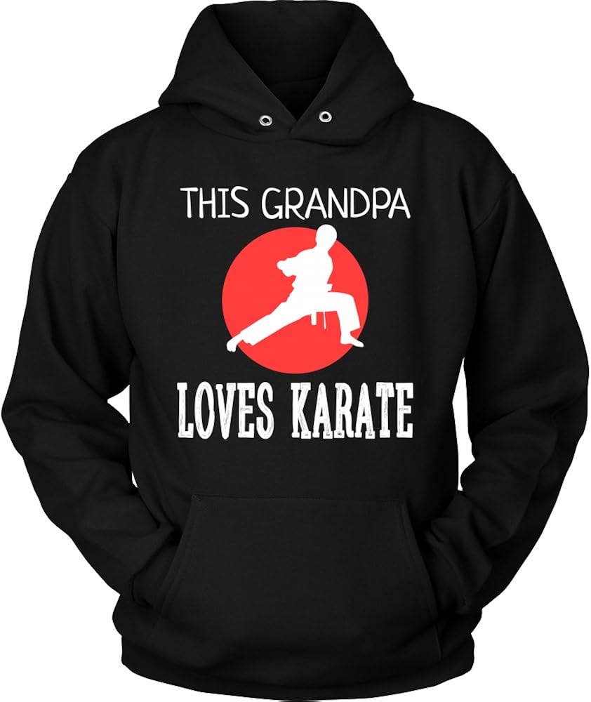 The Grandpa Loves Karate Funny Martial Arts Hoodie Clothing