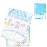 Littleforbig Adult Printed Cloth Back Diaper 2 Pieces - Baby Parade | Adjustable Hook-and-Loop Fastener Closure, Non-woven Fabric, Absorbency, Leak Guards, 5500mL-5800mL(Medium 28"-38")