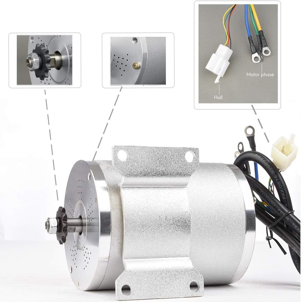 Electric Scooter Motor 48V 2000W Mid Drive Motor DC Brushless Controller 45A with LCD Throttle Grip 3-speed Switch for Go Kart ATV Electric Bicycle Conversion Kit (48V 2000W 45A motor kit) - - 