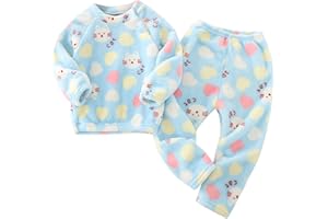 Fuzzy Fleece Loung𝐞 Sets for Kids Girls 2 Piece Winter Outfits Toddler Soft Cozy Crewneck Pullover Tops Jogger Pants Outdoor