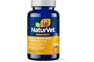 NaturVet VitaPet Senior Daily Vitamins Plus Glucosamine for Dogs, 60 ct Chewable Tablets, Made in USA