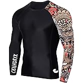 Mens Rash Guard Men's Long Sleeve UPF 50+ Sun Protection, Compression Shirt Long Sleeve Swim Shirts Workout Gym T-Shirt