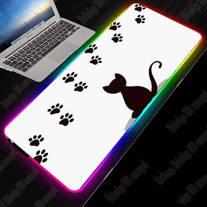 Amazon マウスパッド かわいい黒猫の爪ledゲーミングマウスパッドrgbゲーマー大型led照明usbキーボードカラフルデスクマウスマット900 400 Mm Jrdnb パソコン 周辺機器 通販
