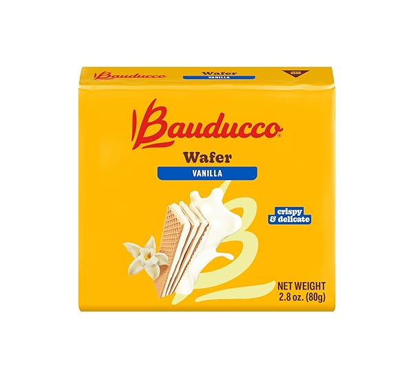 BAUDUCCO WAFER COOKIES, VANILLA, 28 OZ (PACK OF 10) – CRISPY LAYERED WAFERS WITH RICH VANILLA CREAM FILLING – INDULGENT SWEET SNACKS, DESSERTS & TREATS – INDIVIDUALLY WRAPPED