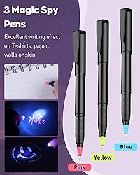 Uniclife 3 Pcs Invisible Ink Pen with 3 Pcs UV LED