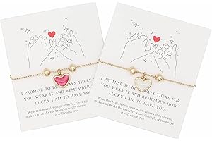 Smilebelle Galentines Day Gifts for Best Friend, Best Friendship Bracelets for 2/3 Sisters Bracelets, Valentines Day Gifts 14K Gold Adjustable Besties Matching Bracelet, Friendship Jewelry for Friends