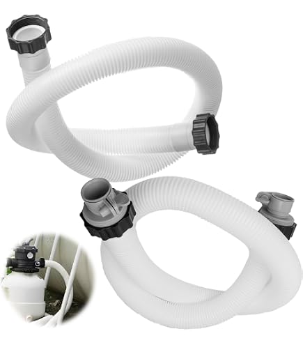 Tuyau De Piscine De Remplacement - 50 Cm De Long - Blanc - Connecteur Pour Pompe Et Système De Filtration - 9
