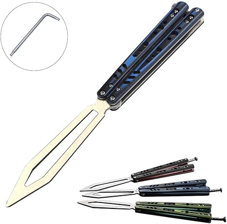 Amazon Yiteng 練習用バタフライナイフ 折りたたみ式 刃無し トレーニングツール 調整レンチ付き 安全模擬刃 持ち運び おもしろ雑貨 サバイバルゲーム用プロテクター 通販