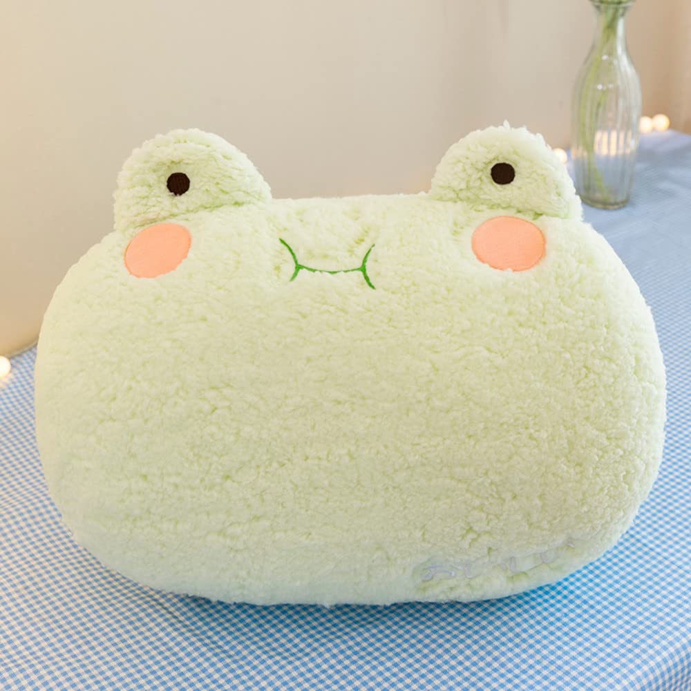 NatureMan Frog Plush Pillow, Super Soft Stuffed Animal, Adorable Hand Warmer for Adults Children (Green)